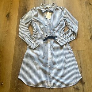 1901 blue and white striped long sleeve dress XS Nordstrom
